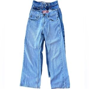 Levi's Boys Blue Denim Jeans Set of 2, Size 10 Slim, Mild Stains From Wear